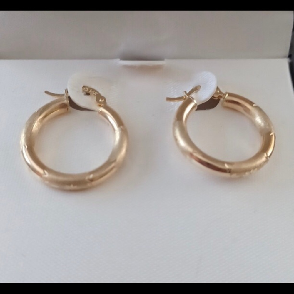 14K Gold Yellow Hoops